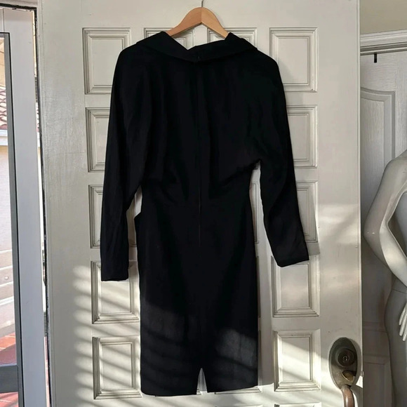 Vintage tuxedo style black dress size 42 or about a us 6 wool - Picture 7 of 16